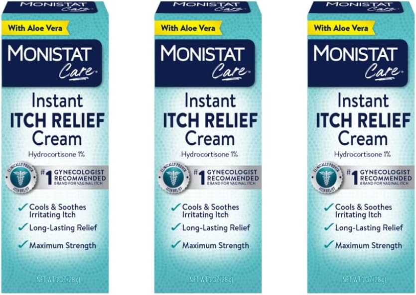Monistat Care Instant Itch Relief Cream 124; Max Siła 124; Chłodzenie i koi 124; Opakowanie może Vary 124; 1 Ounce Każdy z nich 124; Opakowanie po 3
