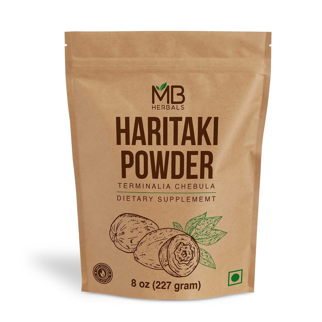 MB Herbals Haritaki Proszek 8 oz / 227 Gram / 0,5 lb Proszek Inknut 124; Terminalia chebula Harde Chebulic Myrobalan 124; Gluten Free 124; Brak środków konserwujących