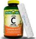 Witamina C 500 mg, tabletki do żucia, suplement diety, 200 liczenie (w tym Bonus Pill Organizer) - 1 opakowanie