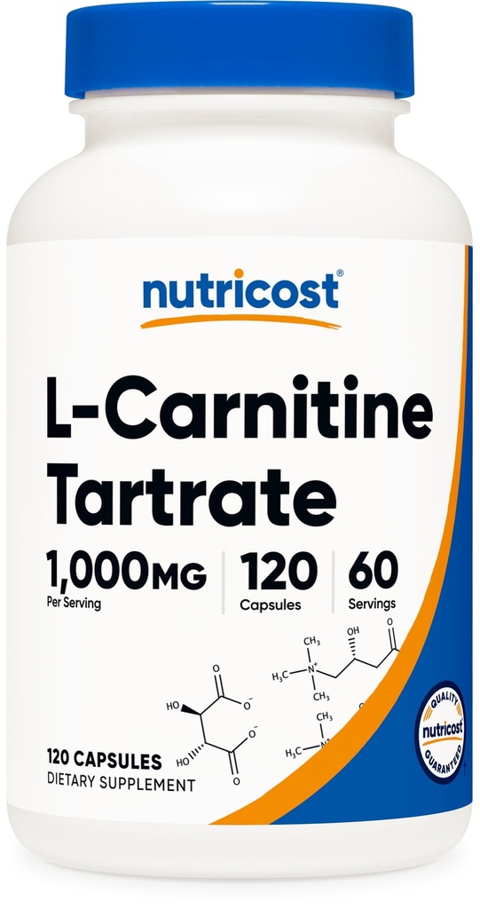 Nutricost L- Karnityna Winian 1000mg, 120 Kapsułki - 500mg na kapsułkę (60 Służb)