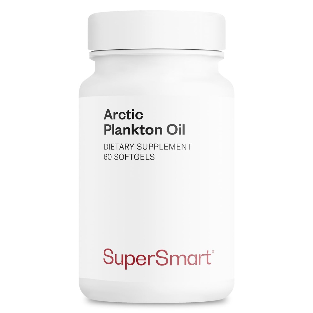 Supersmart - Arctic Plankton Oil 1000mg per Day (Opatentowany) - Greater Nutrition Than Fish & Krill Oil Supplement - with Omega-3 Fatty Acids, EPA, DHA & SDA Amend124; Non-GMO & Gluten Free - 60 Softgels