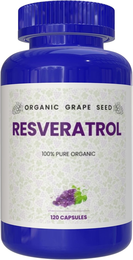 100% Czysty pożywny organiczny resweratrol, 120 Kapsułek, przeciwutleniacze i trans- resweratrol, Promotes Anti- Aging, wsparcie sercowo-naczyniowe, Immune Boost, Mental Clarity