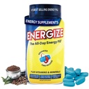 Pigułki kofeiny iSatori Energize - Szybkie działanie All- Day Suplement energii z Time Release Cafeline & Natural Nootropic Support - No Jitters lub Crash - Energia Witaminy dla mężczyzn i kobiet - (84 Tablets)