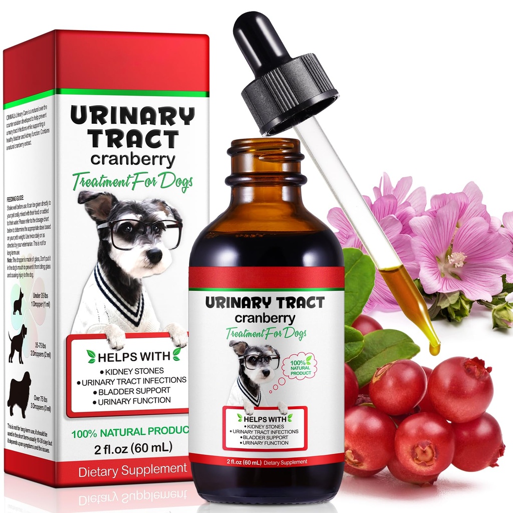 Urynary Tract for Dogs, Urynary Tract Treatment Traction Drops Supports Bladder, Nerki Stone and Dog UTI, Pet Supplies Health Care, Bacon Flavor- 60ml / 2.02oz