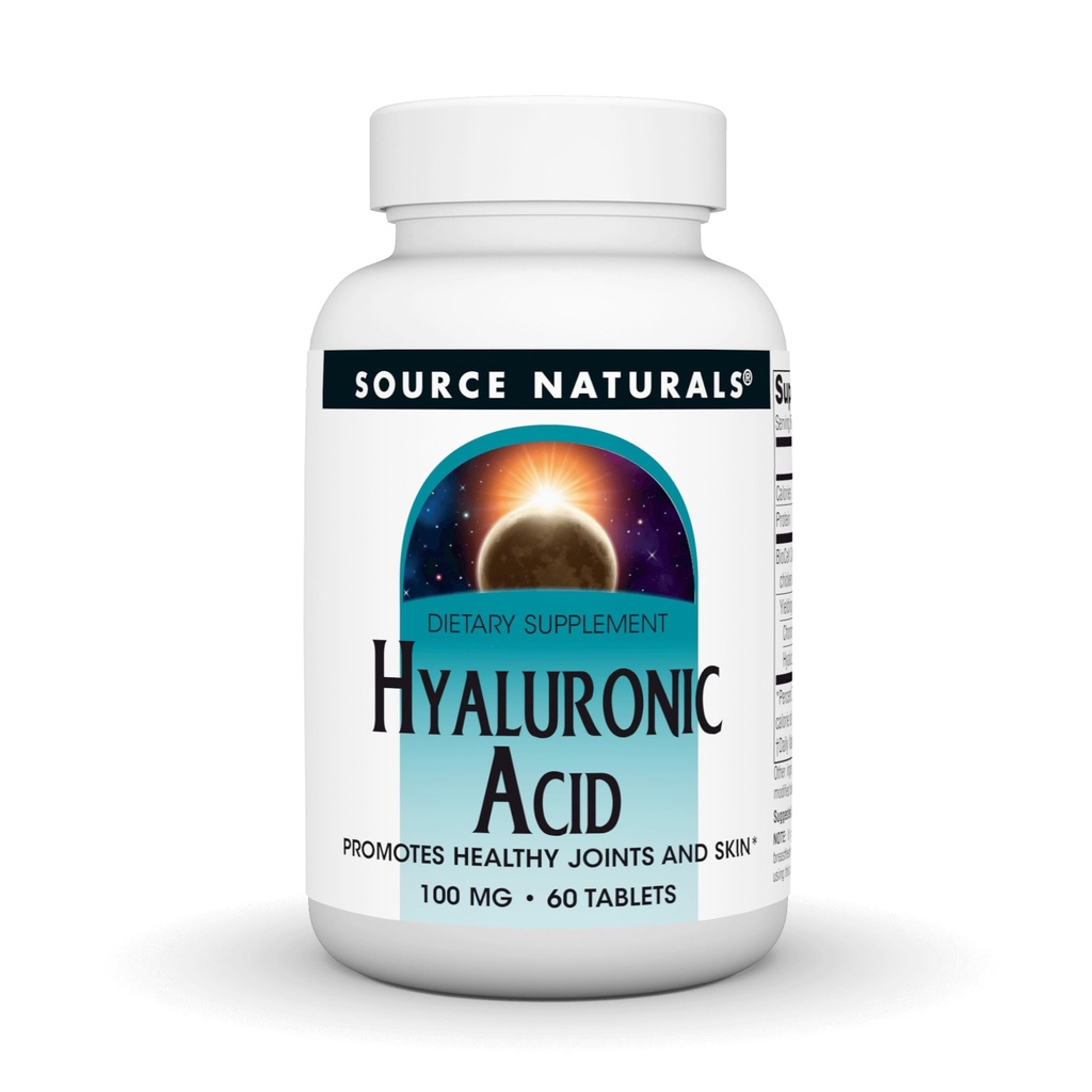 Źródło Naturals Kwas hialuronowy, Promotes Healthy Joints and Skin *, 100mg - 60 tabletek