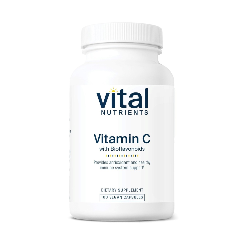 Vital Nutrigents Witamina C z Bioflavonoids 124; Suplement Wegański dla immunologicznego wsparcia * 124; 1000mg Witamina C i 500mg Citrus Bioflavonoid Pentagon 124; Gluten, Dairy and Soy Free Environmental 124; Non-GMO Environmental 124; 100 Kapsułki
