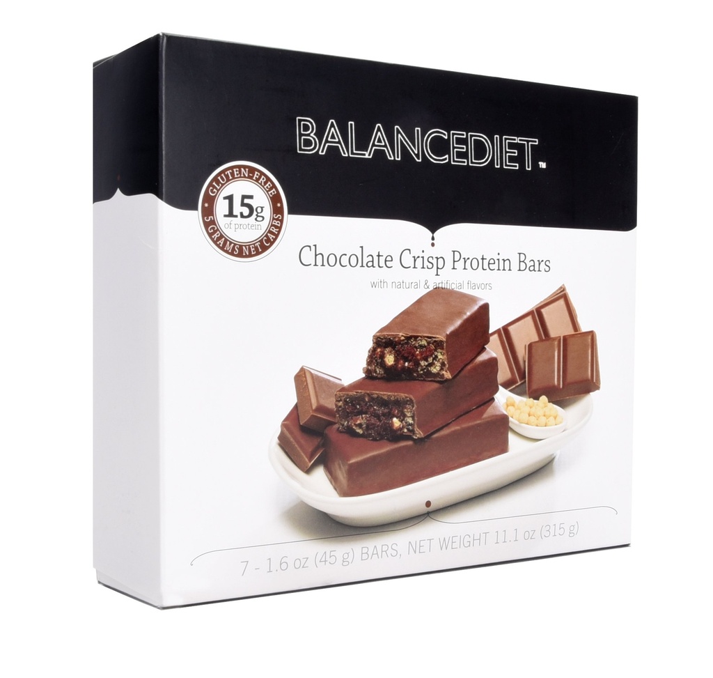 BalanceDiet ™ XI124; Protein Bar XI124; 15g białka XI124; Low Carb XI124; 7 Bar Box (Czekoladowy Crisp)