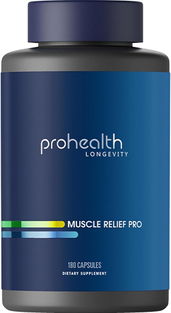 ProHealth Joint & Muscle Relief Pro - Glukozamina Chondroitin, Turmeric, Magnez, MSM, Malic Acid, Boswellia. Suplement do pomocy zmniejszyć mięśnie i wspólne dyskomfort i sen lepiej (30 Służenie)