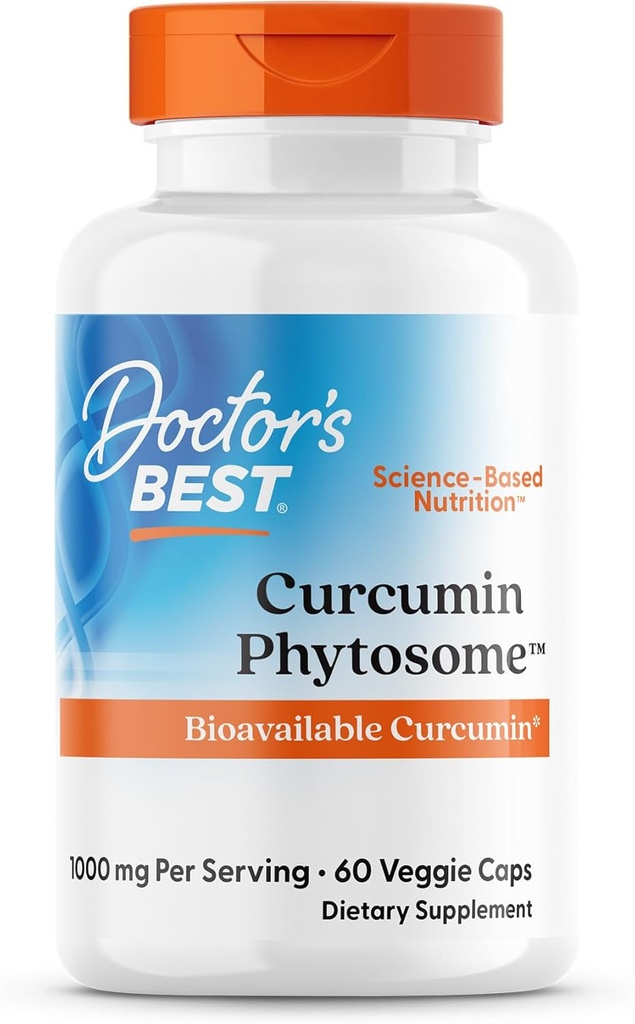 Doctors Best Curcumin Phytosome, Bioavailable Curcumin, Non-GMO, Gluten Free, Soy Free, Vegan 60 Veggie Caps