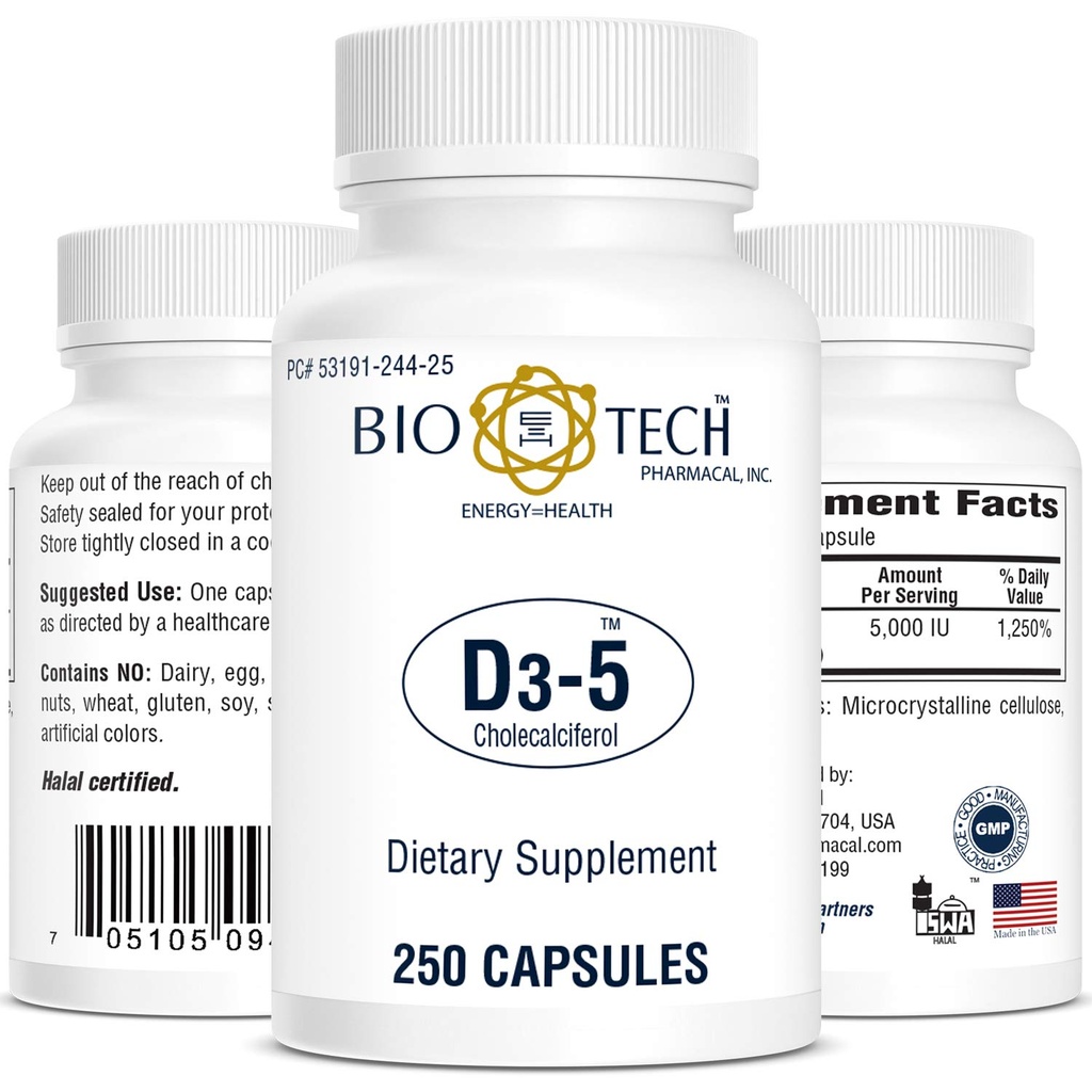 Bio- Tech Farmaceutyczna witamina D3 (D3 5k j. m., 250 hrabiego)