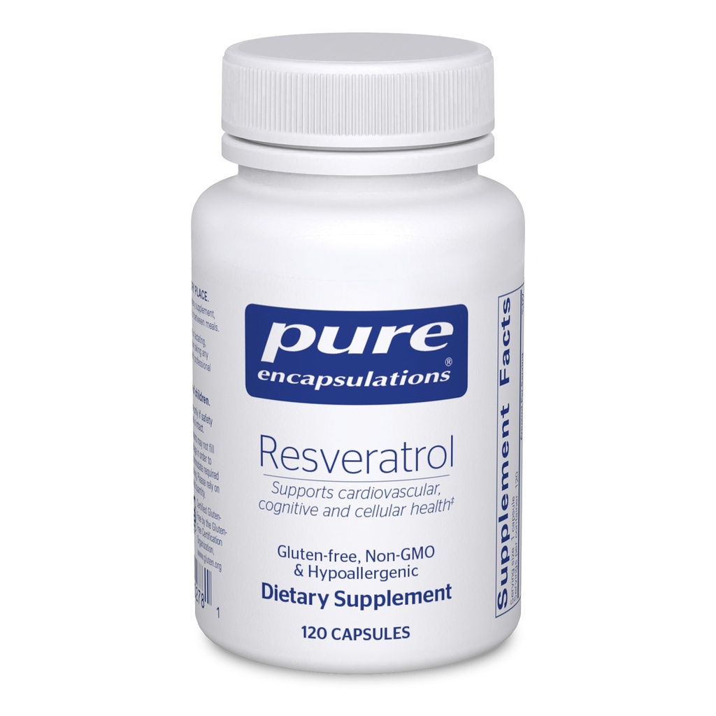 Pure Encapsulations Resveratrol - kardiologiczny, komórkowy Health & Memory Support * - 40 mg Trans- Resveratrol - Suplement przeciwutleniaczy - Gluten Free & Non-GMO - 120 kapsułki