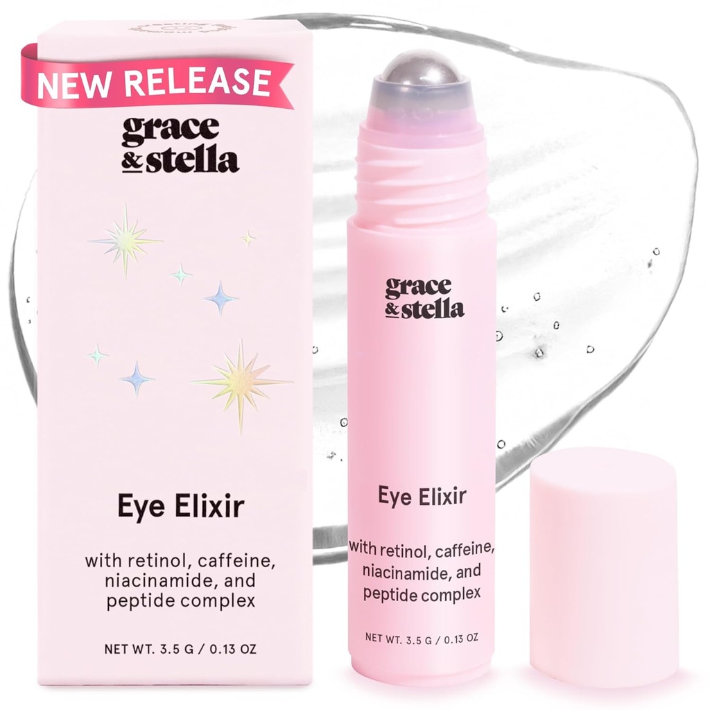grace & stella Under Eye Serum - Retinol & Kofeina Oko Serum dla Puffiness, Dark Circles, Zmarszczki - Wegan Skincare