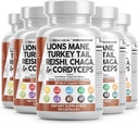Czyste Lwy Nutraceuticals Mane 20in1 Mushroom Supplement with Turkey Tail Reishi Cordyceps Chaga Maitake Meshima Poria Cocos Shiitake Oyster Porcini Enoki (5)