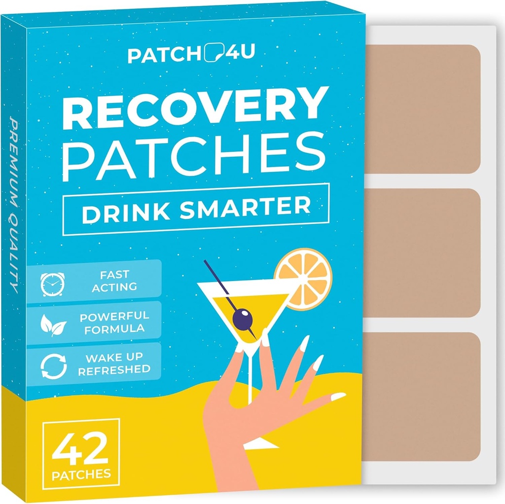 Party Recovery Patches 42 Pack - Wake Up Refreshed & Energized with Our 100% Natural Ingredients Patch - Przyjazny Skin & wodoodporny - Zastosuj przed piciem - Wzmocniona formuła poranna