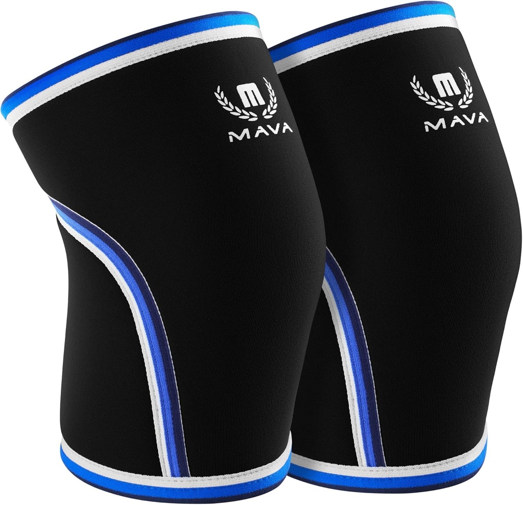 Mava Sports Knee Sleeves Weightlifting Men & Women, 7mm Neoprene Knee Sleeves for Women and Men, Idealny do szkolenia krzyżowego WOD, Squats, Powerlifting