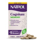 Natrol pamięci Cognium, suplementy zdrowia mózgu dla dorosłych, suplement diety dla zdrowia mózgu i klinicznie pokazane, aby poprawić pamięć i naprawy u zdrowych dorosłych, 60 tabletek, Aż do 30 Day Supply