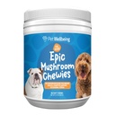 Pet Wellbeing Epicki Grzyb Chewies dla psów - Wsparcie immunologiczne, zdrowie kognitywne, Adaptogenetic Stress Support with Reishi, Chaga, Lion 's Mane Functional Mushrooms - Veterinarian- Formulated 90 Soft Chews