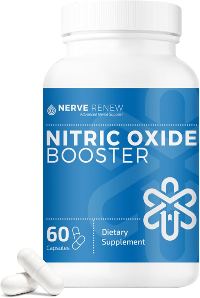 Nerve Renew Nitric Oxyde Booster - Suplement tlenku azotu z L Arginine Hydrochlorkiem dla kompletnego Nerve Nourishment - 60 kapsułki