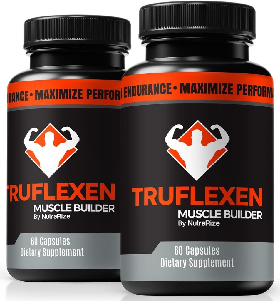 NutraRize (2 Pack) Truflexen Pills, Tru Flexen Muscle Builder, Natural Supplement to Support ogólny Wellness, Premium Performance kapsułki, Oficjalne prawdziwe Flexen Recenzje (120 kapsułki)