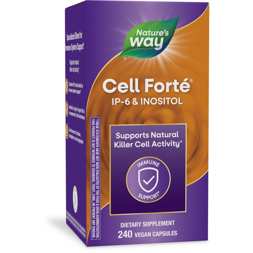 Nature 's Way Cell Forté IP- 6 & Inositol Immune Supplement with Calcium, Phosphorus, and Magnez *, Gluten- Free, Vegan, 240 kapsułki (Packaging May Vary)