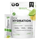 10X Pakiety nawodnienia zdrowia Lemon Limonka Napoje elektrolityczne Płyn 15 Opakowania Stickpack z magnezu Cytrynian, Sodu i potasu - Naturalny aromat Electrolyte