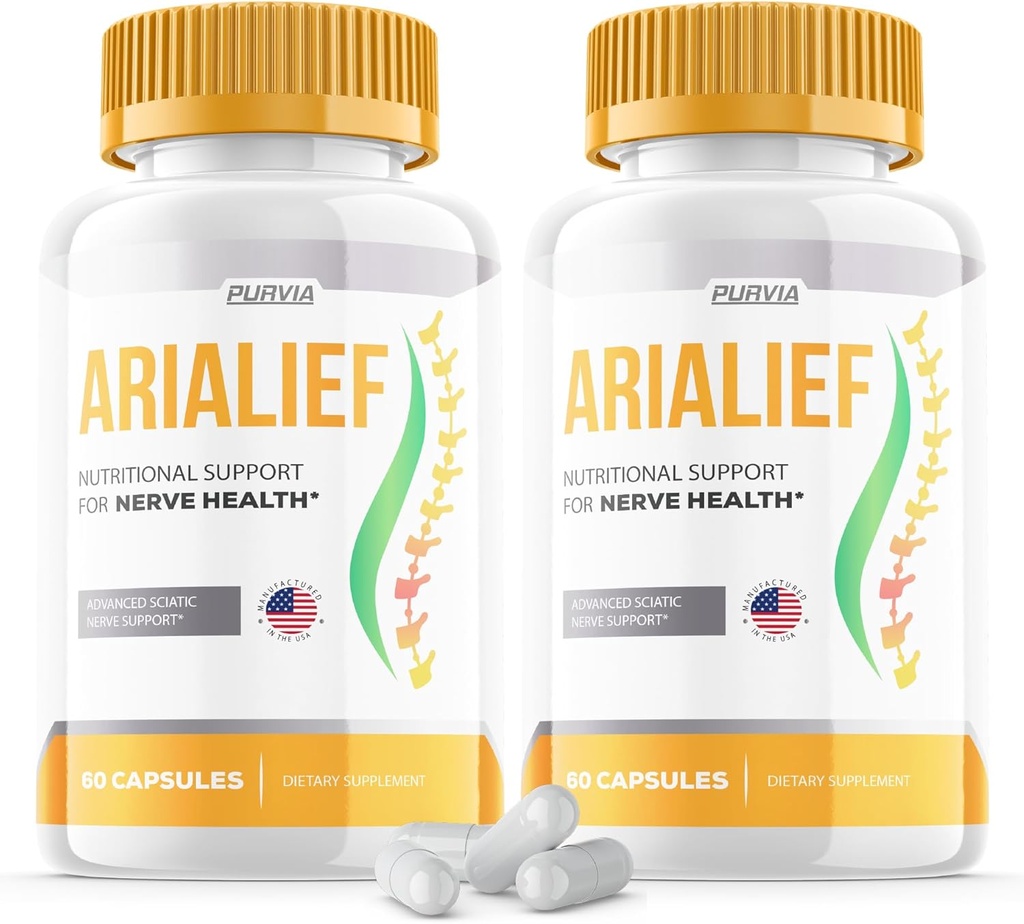 (2 opakowania) Arialief kapsułki Sciatica - Oficjalna formuła - Arialief witamina suplement Advanced Strength Formula, Arialief kapsułki odżywcze Wsparcie maksymalnej mocy ogólne Wellness (120 kapsułki)