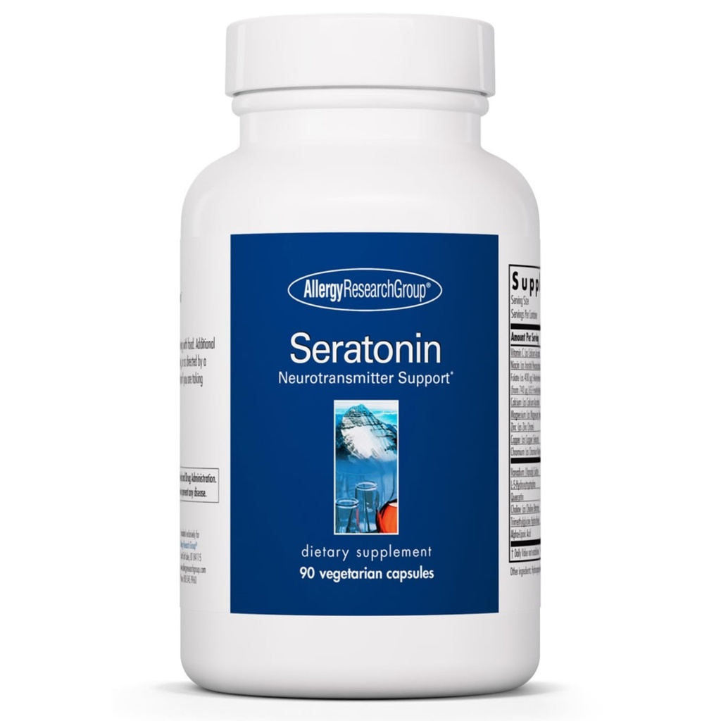 Alergia Research Group Seratonin Supplement - Serotonin Booster, Stress and Sleep Supplements for Men & Women, Serotonin Pills - 90 Kapsułki wegetariańskie