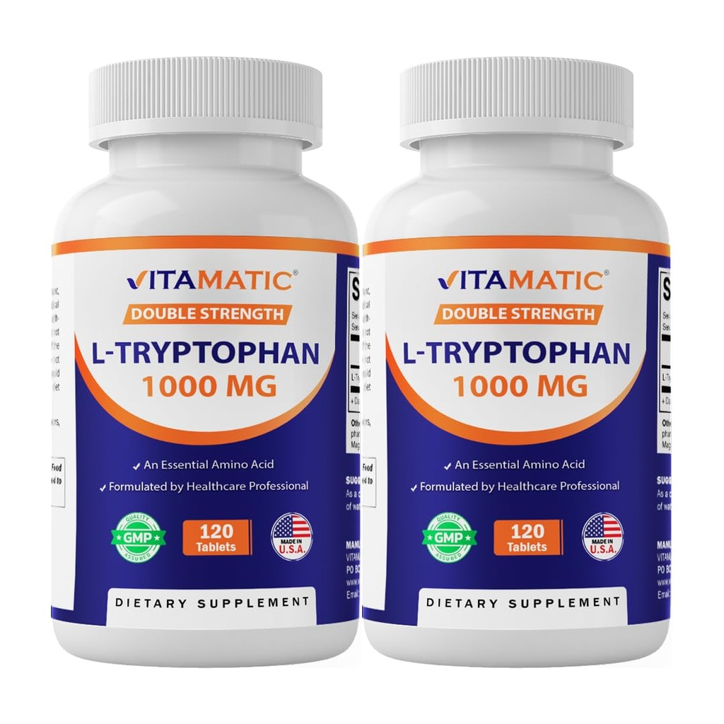 Vitamatic L- Tryptofan 1000mg 120 tabletek (120 tabletek (opakowanie po 1)) (2 butelki)