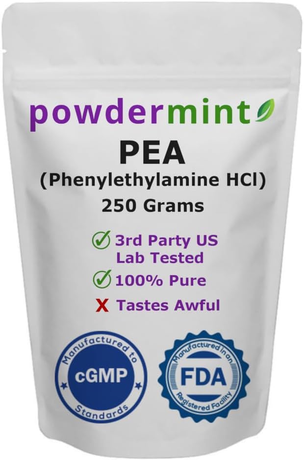 Beta Fenyloetyloamina HCl (Pea) Proszek - nastroje, energia (250 gramów)