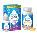 TheraTears 1200mg Omega 3 Supplement for Eye Nutrition, and VIT E, 90 Count Eye Drops for Dry Eyes, Twin Pack, 30 ml 1 Fl oz Each (Packaging May Vary)