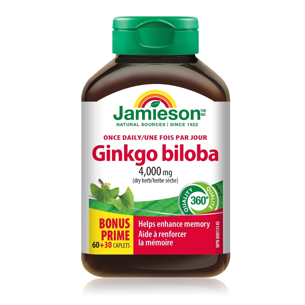 Jamieson Ginkgo Biloba 80mg 60 + 30 kapsułek