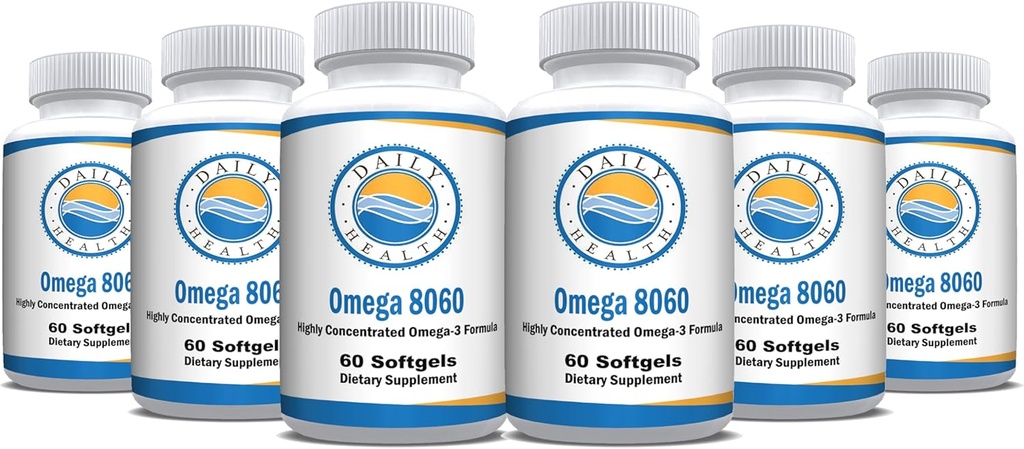 Omega 8060 2400mg Omega 3 Joint Fish Oil Health Supplement 60 softgel - 6 miesięcy dostaw - 6pk