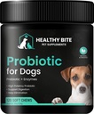 Zdrowe ugryzienie Probiotyk dla psów - Psy Probiotyczne dla Biegunki, Gut Zdrowie i Swędzenie, 6 Różne bakterie, Psy Probiotyczne Chews - Prebiotyczne dla Psów - Made in USA - 120 Count