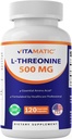Vitamatic L- Threonine 500mg - 120 Kapsułki roślinne pobudza zdrową wątrobę, sercowo-naczyniowe i funkcje strukturalne