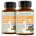 Siarczan glukozaminy z kwasem hialuronowym, Boswellią, suplementem Black Pepper & MSM - 5- in-1 Joint Supplements for Men and Women - Joint Health, Mobility & Bone Force - FSA Kwalifikujące się 2 Pack