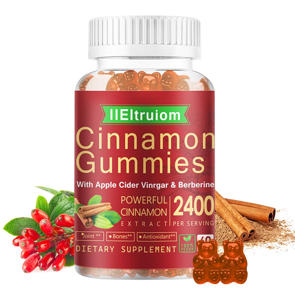 Ceylon Cynamon Gummies, Ceylon Cynamon 2400mg z Berberiną, Turmeric, Jabłko Cydr Ocet, Melon Bitter, Chrom - 60 Liczby
