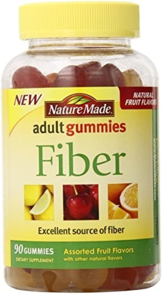 Nature Made Fiber dorosłe gumki, Różne owoce 90 ea (Opakowanie 3)