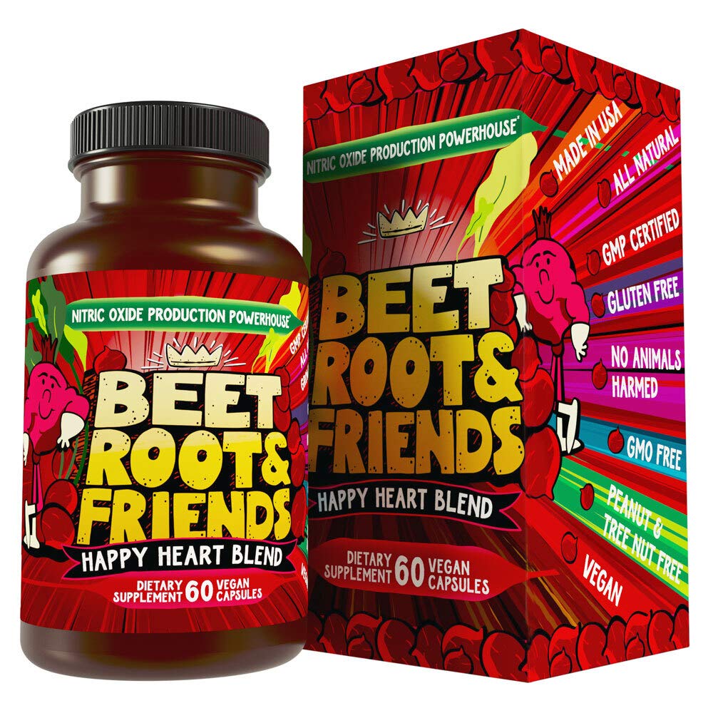 Kapsułki buraczane - cyrkulacja, Heart- Healthy Energy - w ekstrakt z nasion winorośli & Ginseng 60 Count Vegan