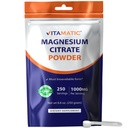 Vitamatic Magnezu Citrate 1000mg na serving supports Muscle, Joint, and Heart Health 250 Grams - 250 Servings