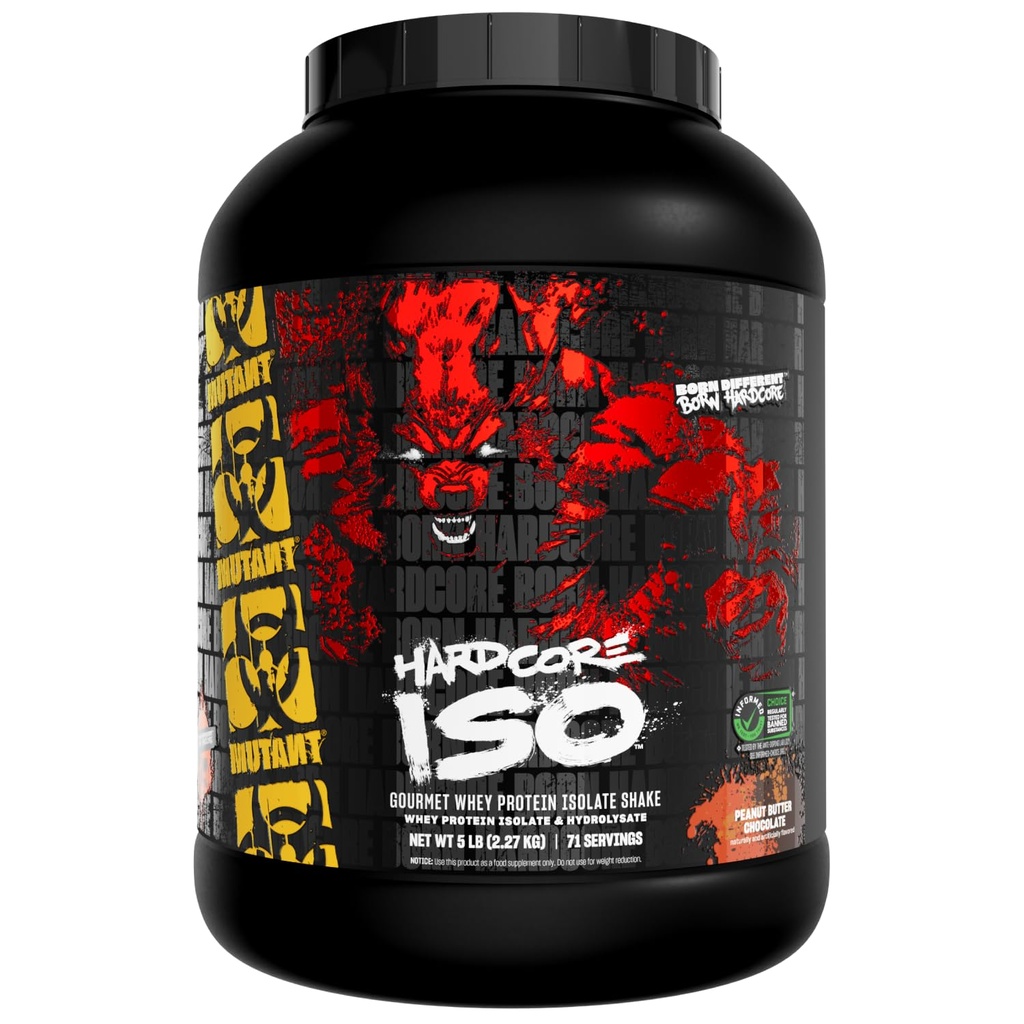 Mutant ISO Surge Białko serwatki w proszku działa szybko pomóc odzyskać, budować mięśnie, luzem i siłę, 5 lb - Masło orzechowe czekolada