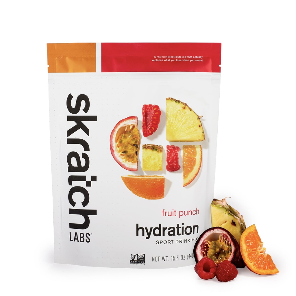 Skratch Labs Hydration Proszek 124; Sport Drink Mix 124; Elektrolity Proszek do ćwiczeń, Wytrzymałość i Wydajność 124; Owoce Punch 124; 20 Służenia 124; Non-GMO, Wegan, Kosher