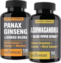 Najbardziej autentyczne koreański czerwony Panax Ginseng + Organic Ashwagandha z Ginkgo Biloba & Black Pepper