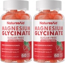 Glucynian magnezu Gummies 1000mg - Suplement potasu bez cukru Magnezu z witaminą D, B6, CoQ10 dla uspokojenia nastrojów i wsparcia snu - 120 Gummies truskawkowe -2 Pack