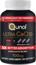 Qunol Ultra CoQ10 100mg 3X Lepsza absorpcja Opatentowana woda i tłuszcz Rozpuszczalny Forma Naturalnego Suplementu Koenzym Q10 Przeciwutleniacz do opakowań zdrowia serca Softgels, 120 Count