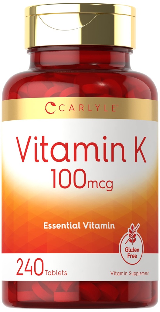 Witamina Carlyle K 100 µg ↓ 124; 240 Tabletki ↓ 124; Wegetarianin, Non-GMO, Gluten Free Supplement
