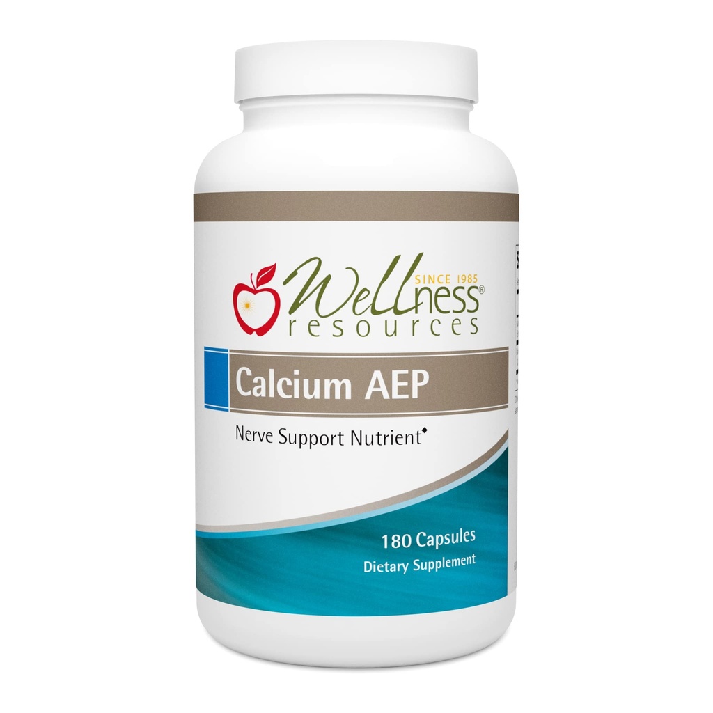 Wellness Resources Calcium AEP - Nerve Supplement for Cellular Protection, Longevity, Cell Membrane Health, Myelin Sheath Support - 925mg Ca- 2- AEP Na kapsułki - 180 kapsułek