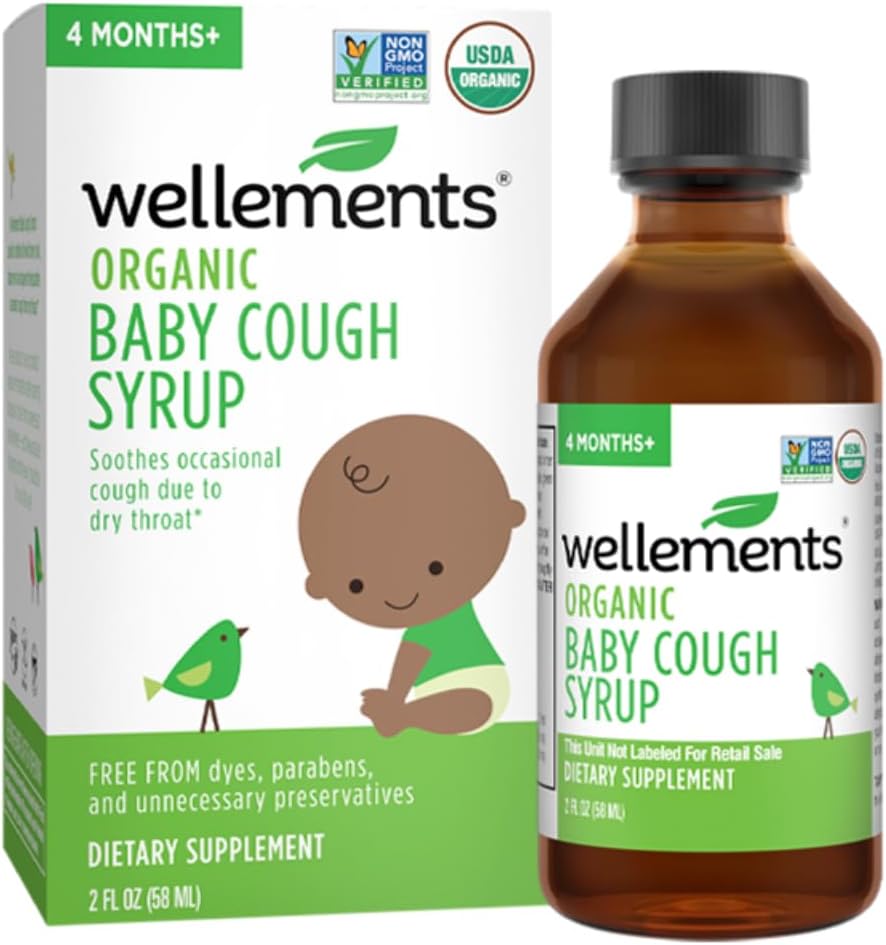 Wizyty Organiczne Daytime Baby Syrop Kaszel 124; Soothes Ocasional Kaszel Ze względu na suchą Gardło * 124; 2 Fl Oz, 4 Miesiące +