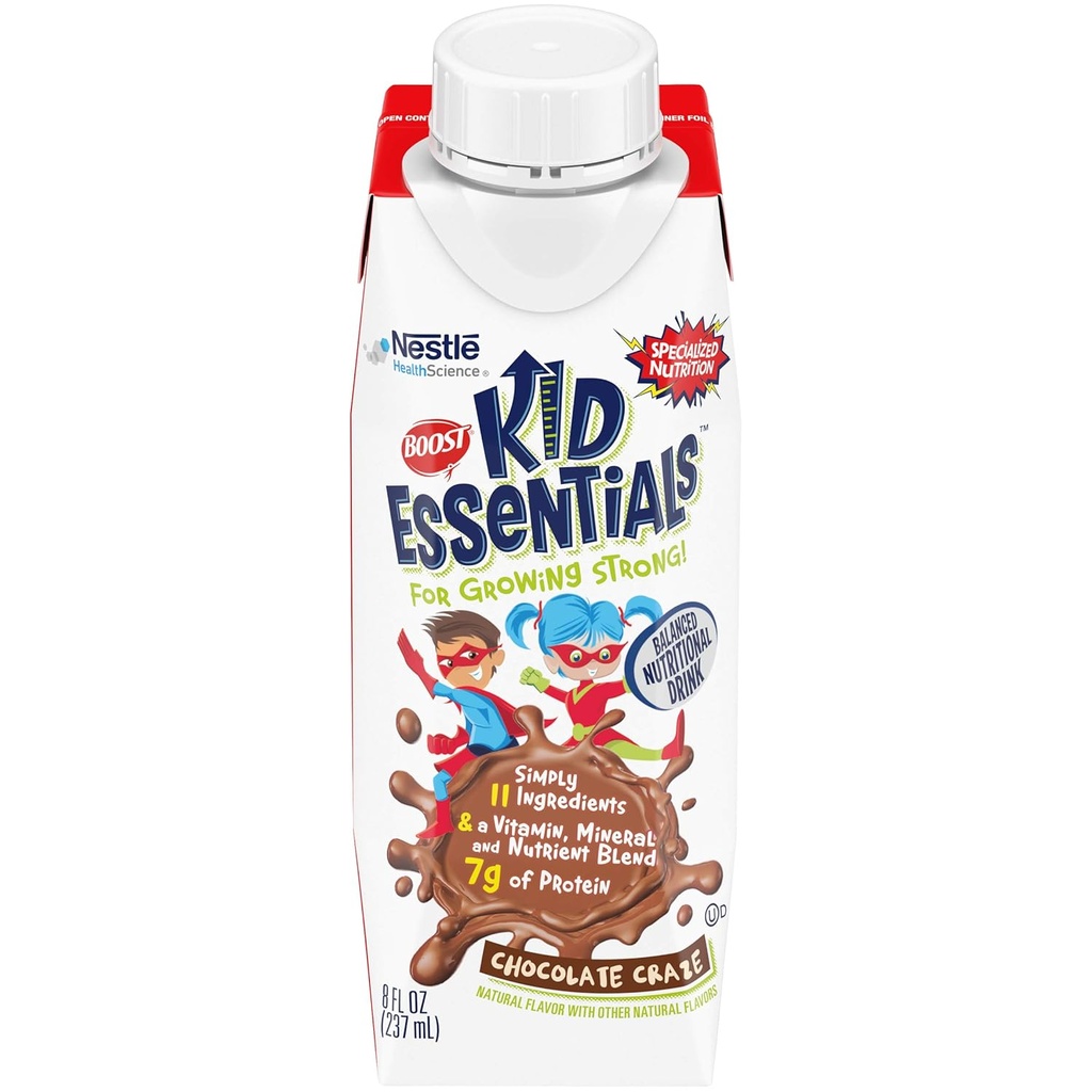 BoOST Kid Essentials Balanced Drink odżywczy dla dzieci, Czekoladowy Craze, 8 fl oz (Opakowanie po 16)