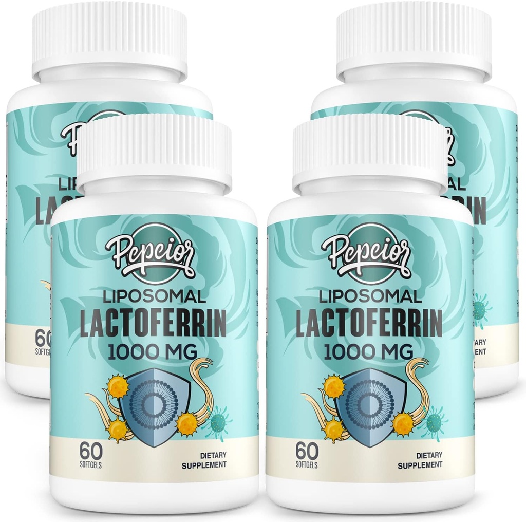 Liposomal Lactoferrin 1000 mg Diet - Maximatized Lactoferrin - A Component in Colostrum - for Iron Absorption & Immune Function Lactoferrin Supplements for Adult, 60 Softgels (4 butelki)