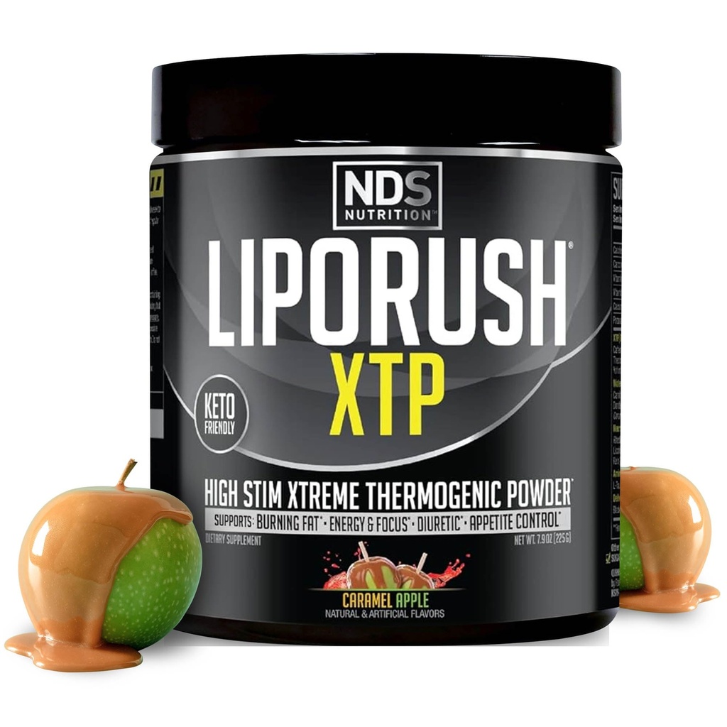NDS Nutrition XTP Termogeniczne spalanie tłuszczu z L- Karnityna - Energia, Focus, i Kontrola Appetite - Ekstremalne Termogeniczne tłuszczu spalanie proszku utrata masy ciała - Karmel Apple (45 Słupki)